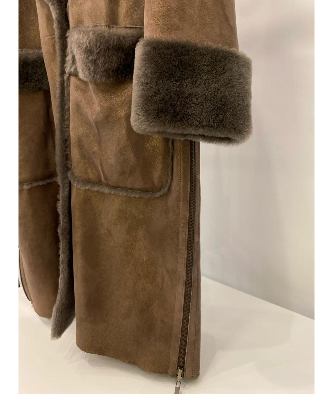 LORENA ANTONIAZZI Коричневая меховая дубленка, фото 3