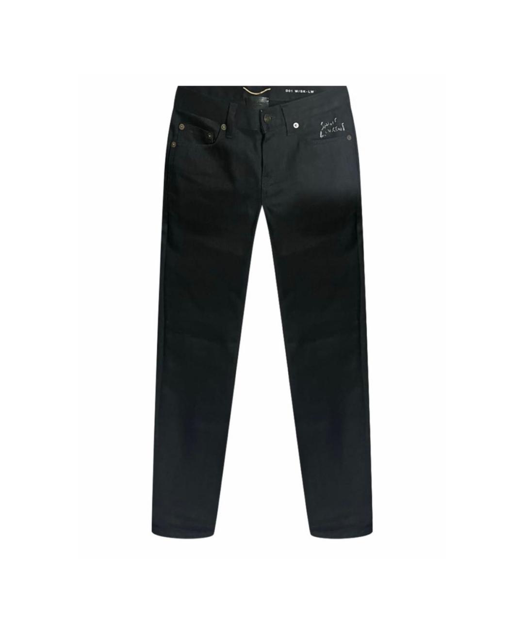 SAINT LAURENT Черные хлопковые джинсы слим, фото 1