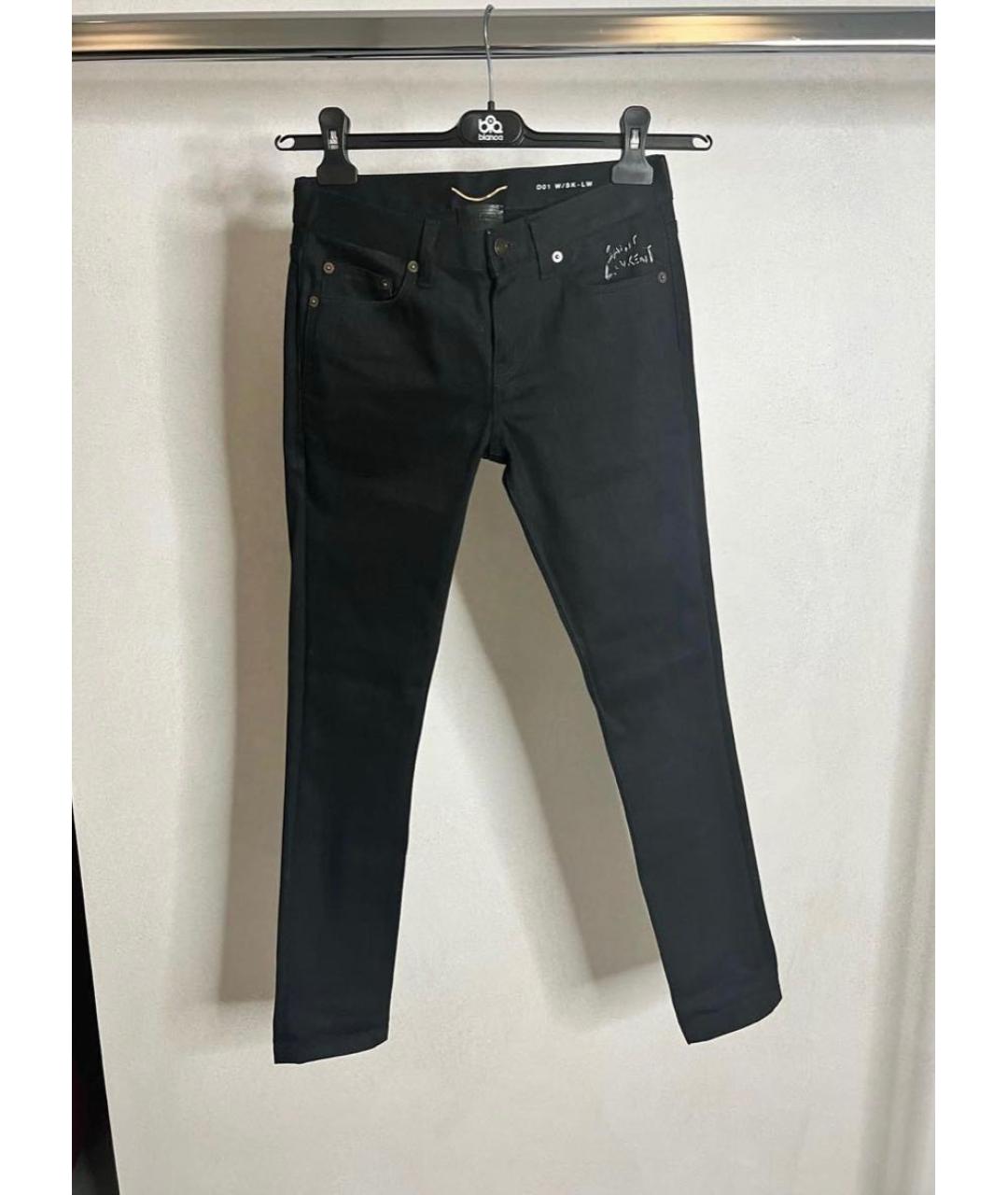 SAINT LAURENT Черные хлопковые джинсы слим, фото 2