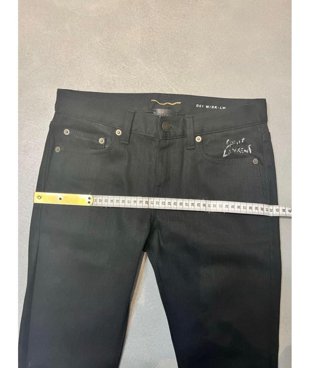 SAINT LAURENT Черные хлопковые джинсы слим, фото 5