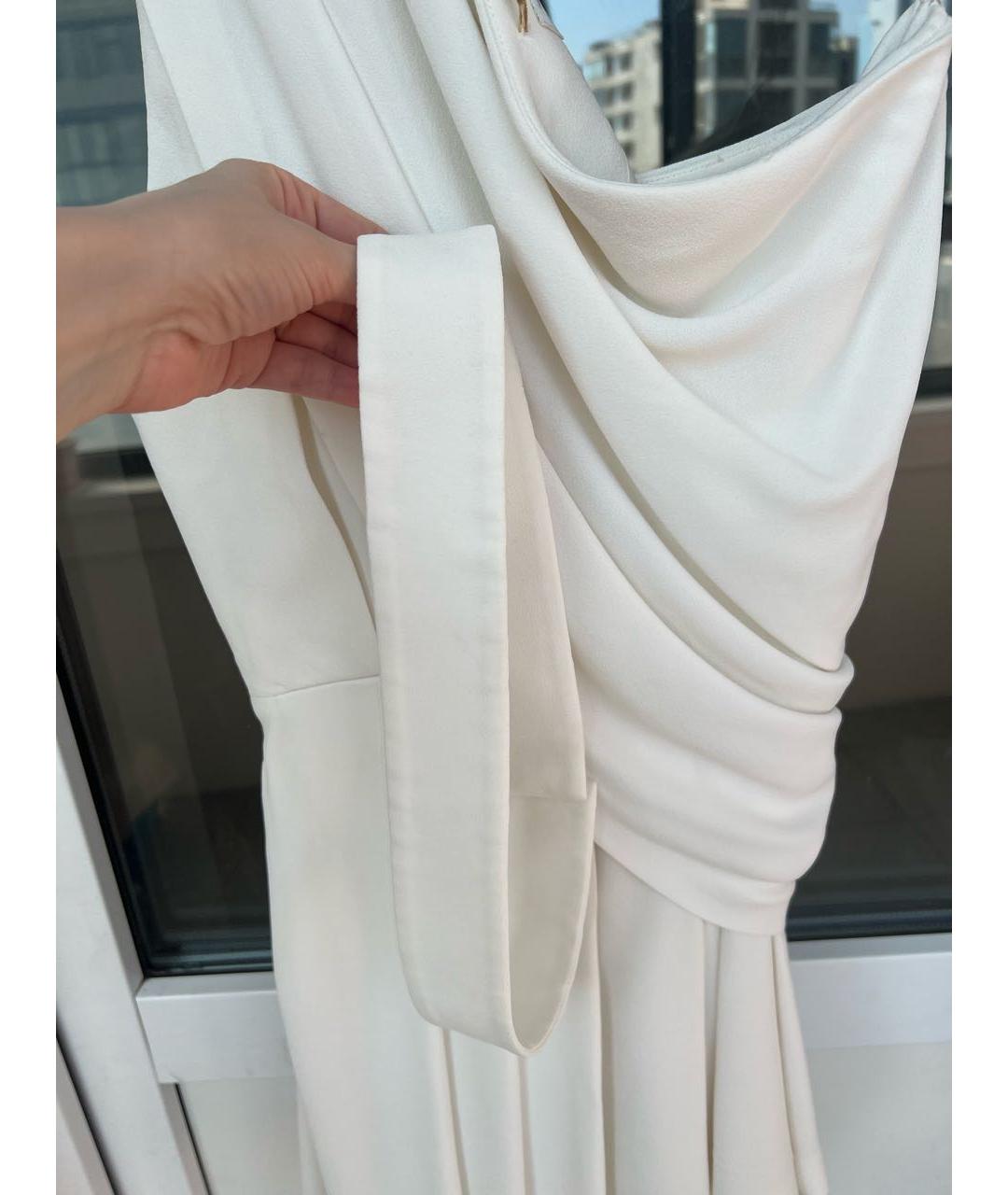SAINT LAURENT Белое вискозное коктейльное платье, фото 3