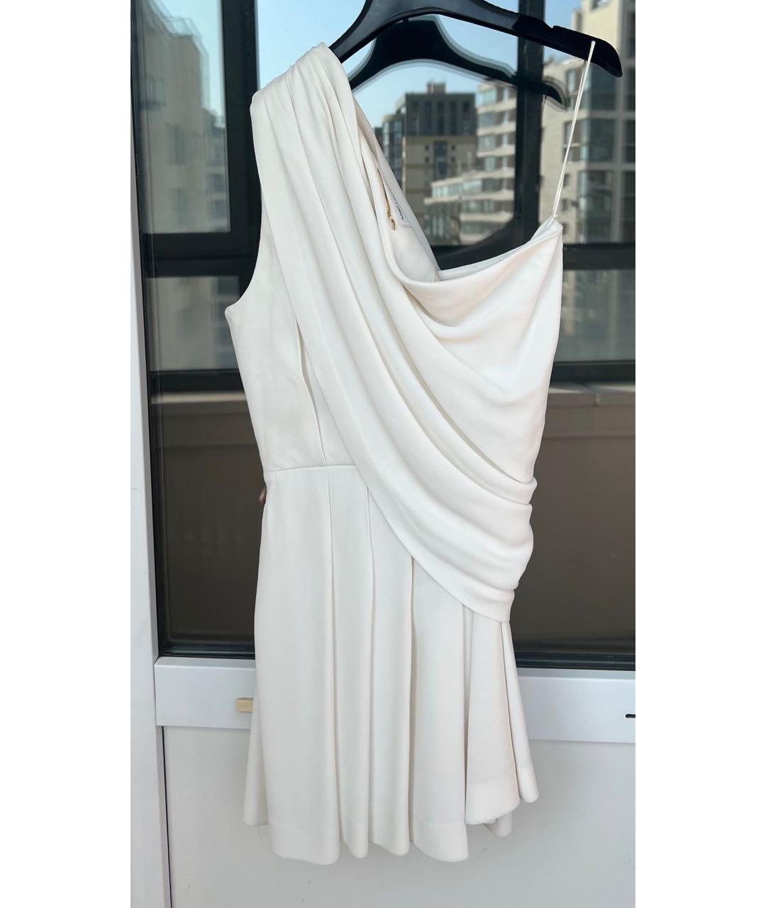 SAINT LAURENT Белое вискозное коктейльное платье, фото 4