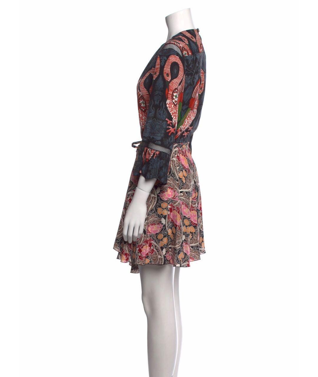 LOUIS VUITTON PRE-OWNED Мульти шелковое повседневное платье, фото 3