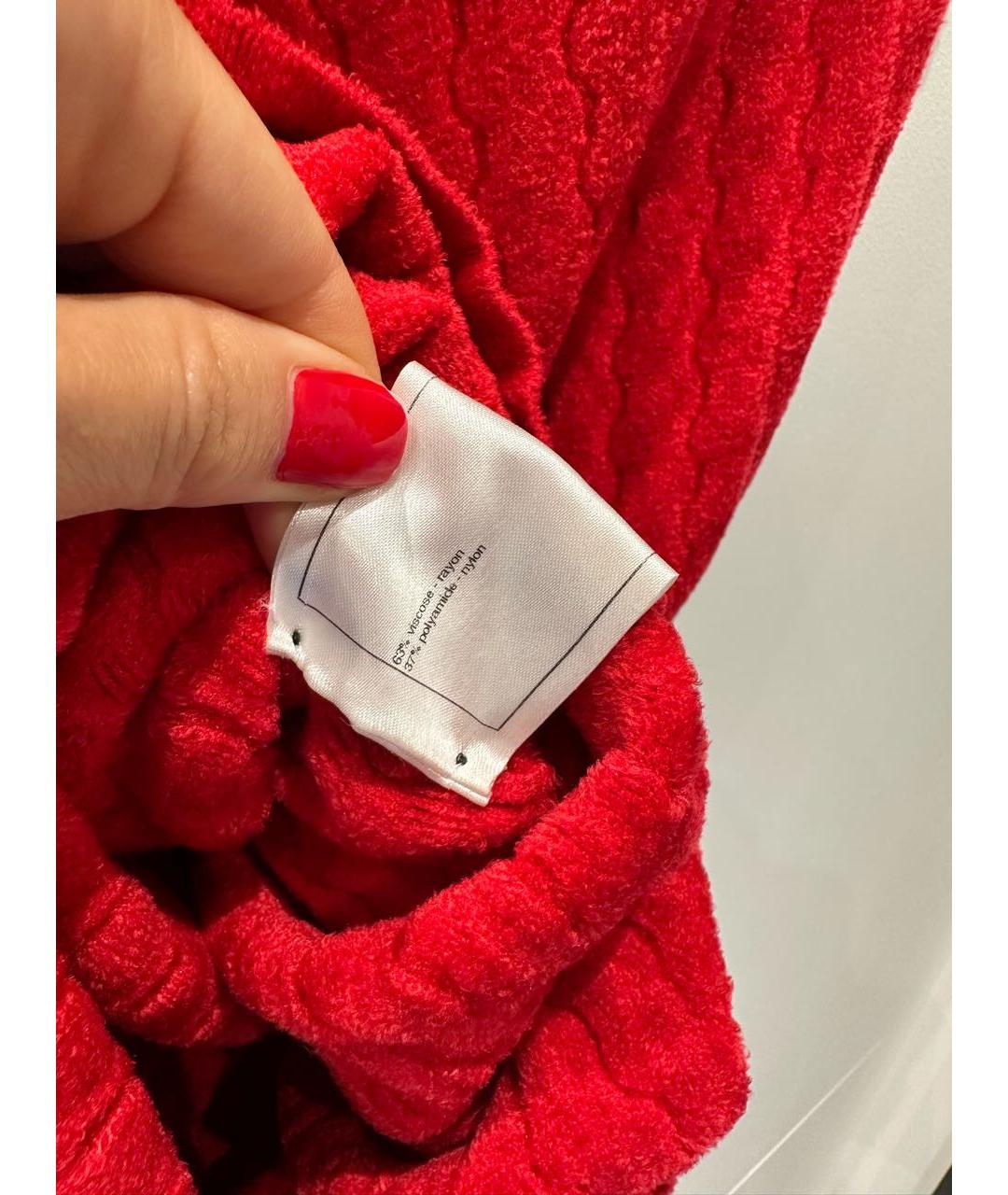 CHANEL Красное велюровое коктейльное платье, фото 4