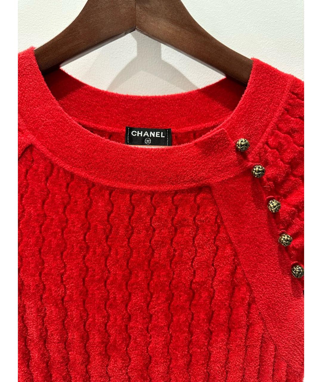 CHANEL Красное велюровое коктейльное платье, фото 3