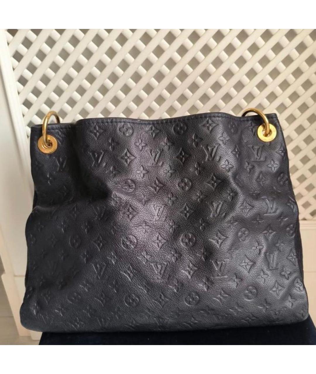 LOUIS VUITTON PRE-OWNED Черная кожаная сумка с короткими ручками, фото 3