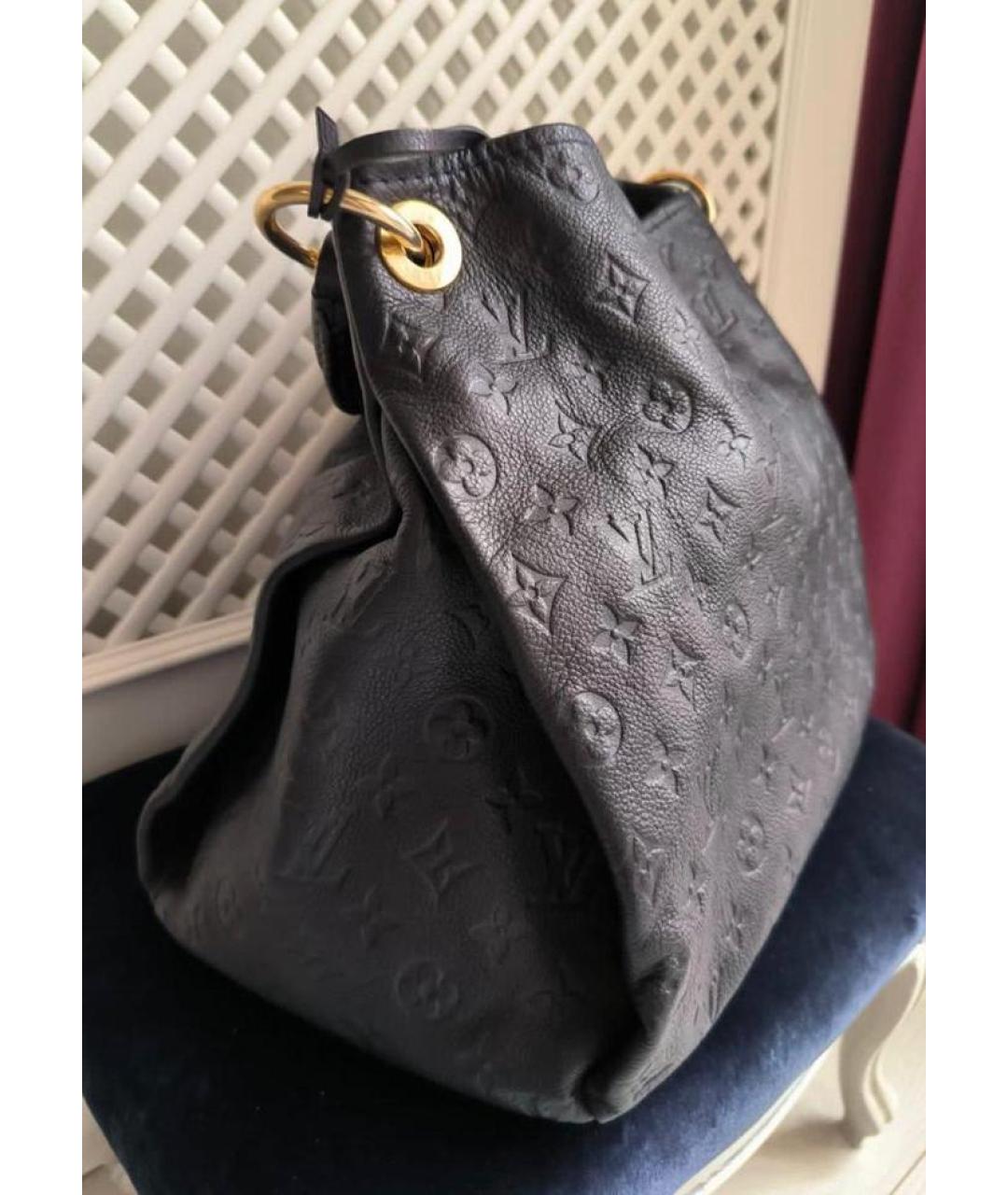 LOUIS VUITTON PRE-OWNED Черная кожаная сумка с короткими ручками, фото 2