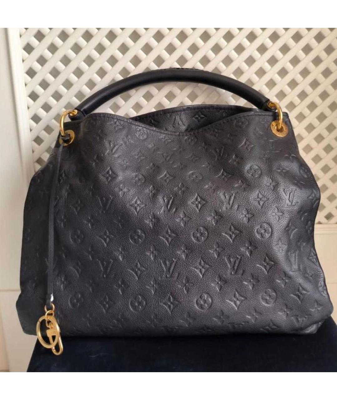 LOUIS VUITTON PRE-OWNED Черная кожаная сумка с короткими ручками, фото 5