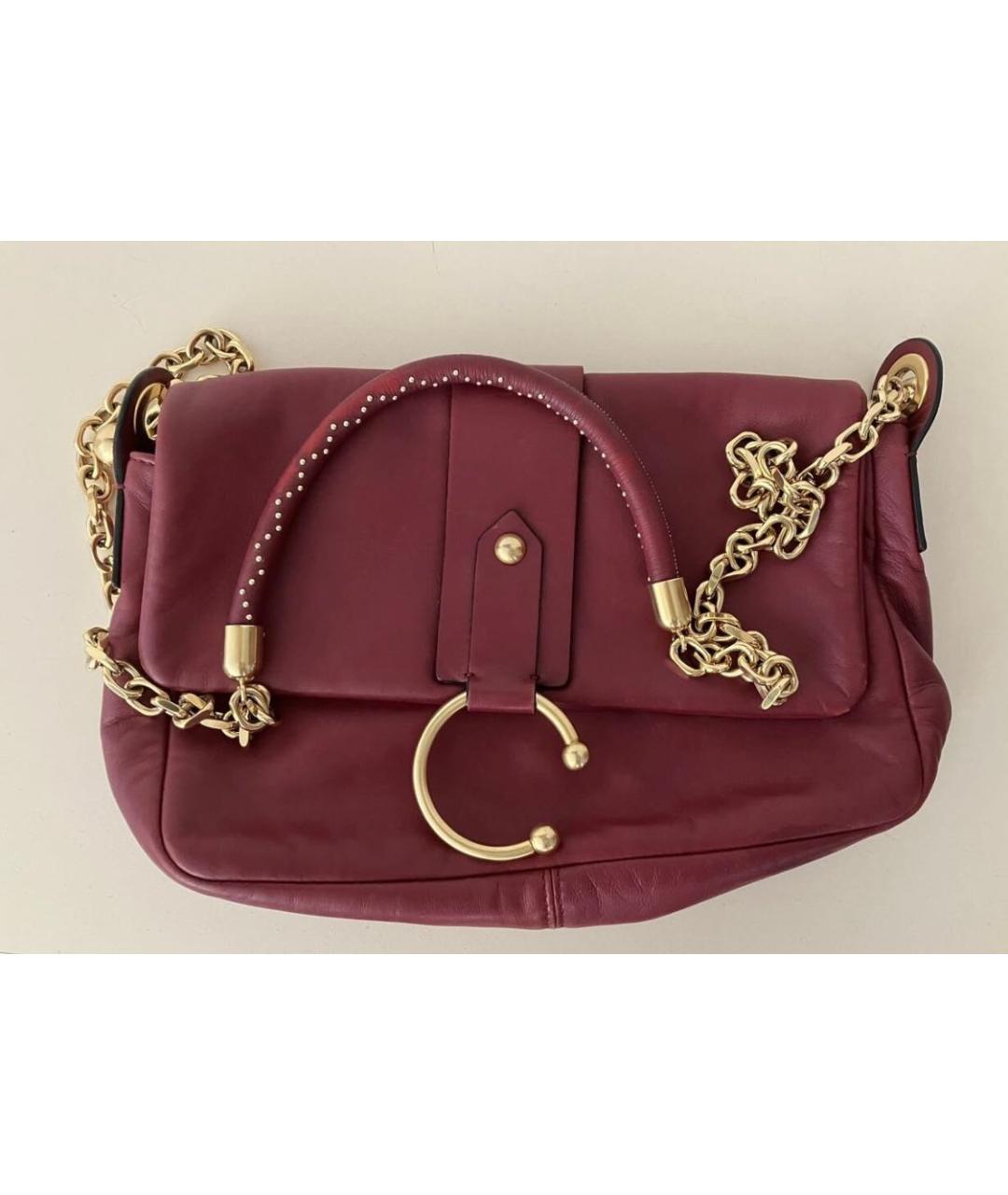RED VALENTINO Бордовая кожаная сумка через плечо, фото 3