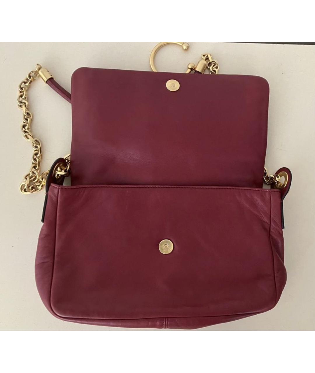 RED VALENTINO Бордовая кожаная сумка через плечо, фото 4