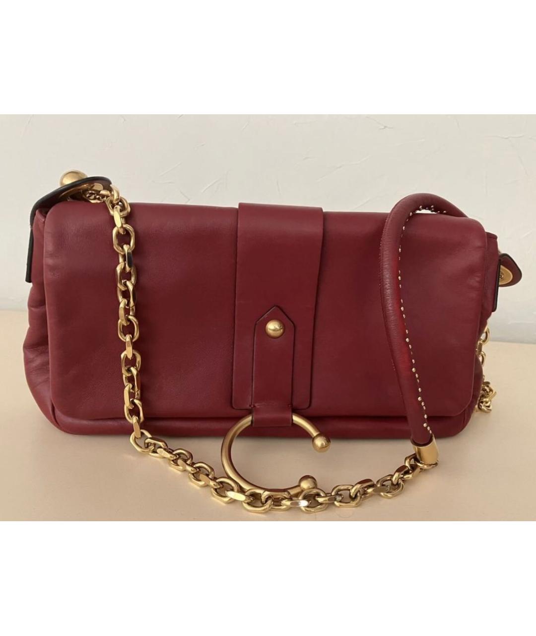 RED VALENTINO Бордовая кожаная сумка через плечо, фото 2
