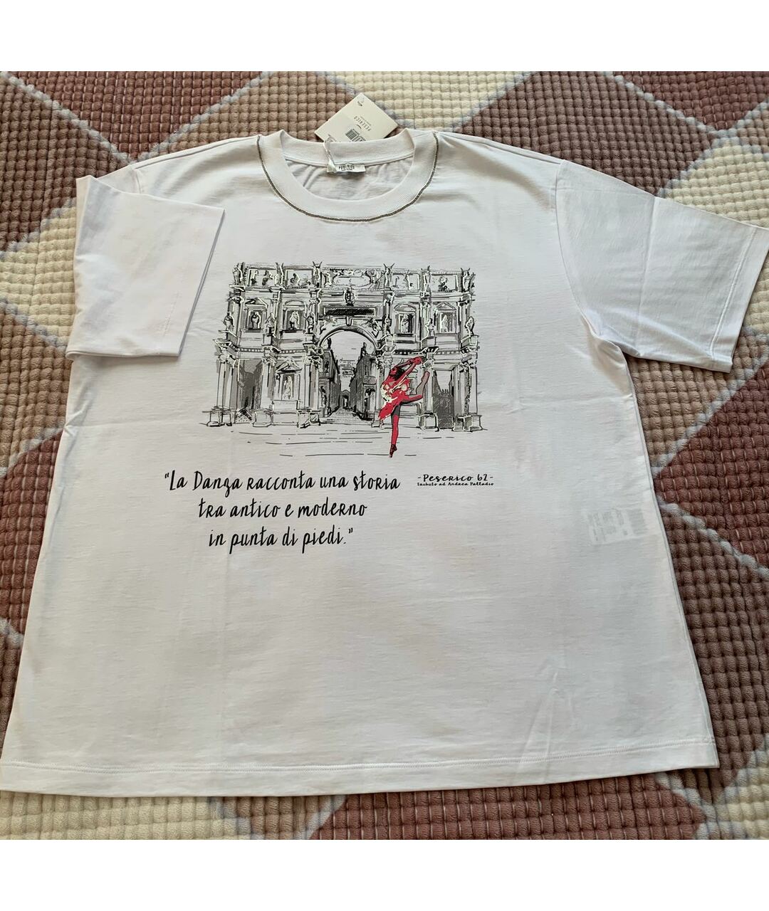 PESERICO Белая хлопковая футболка, фото 5