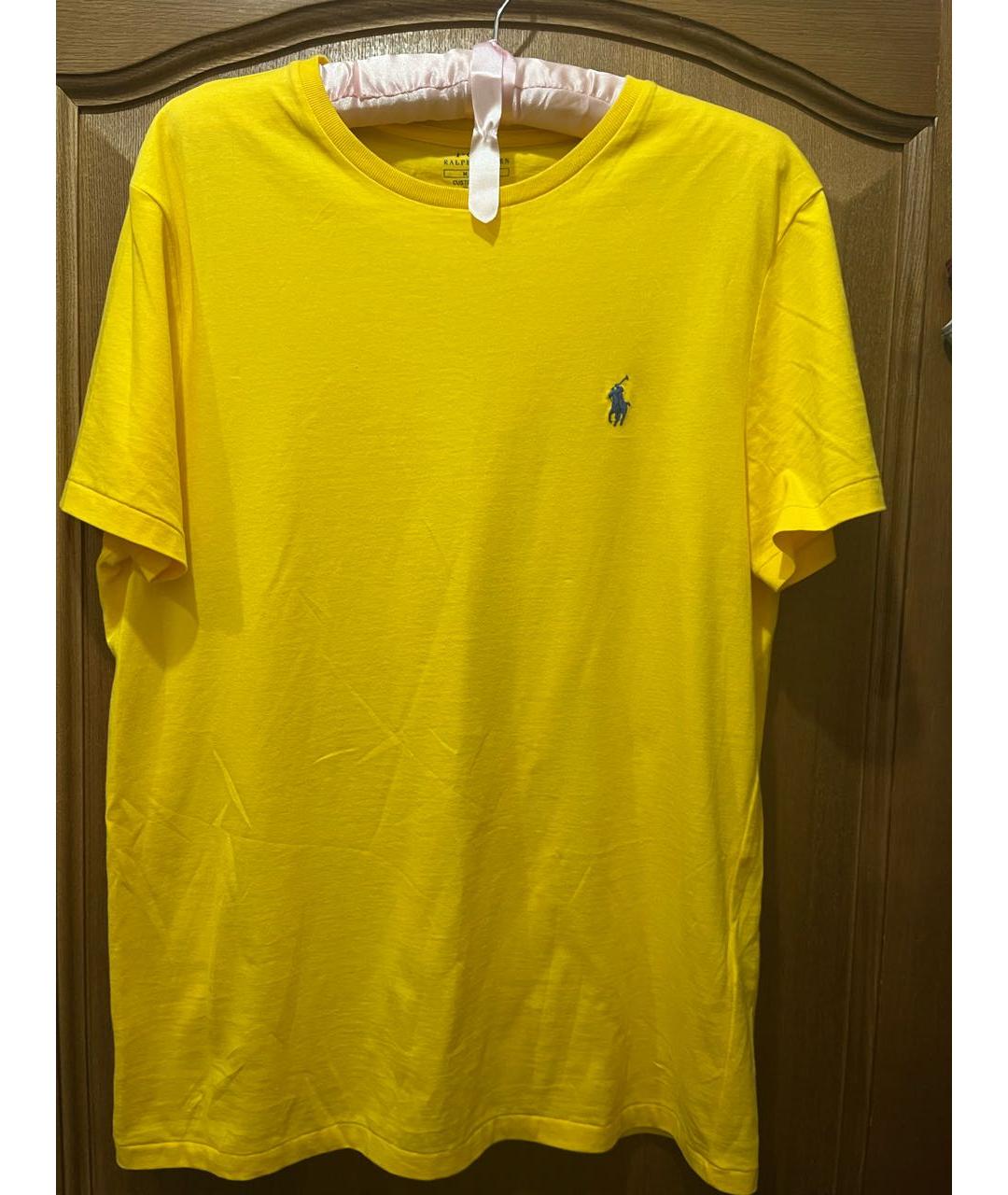 POLO RALPH LAUREN Желтая хлопковая футболка, фото 5