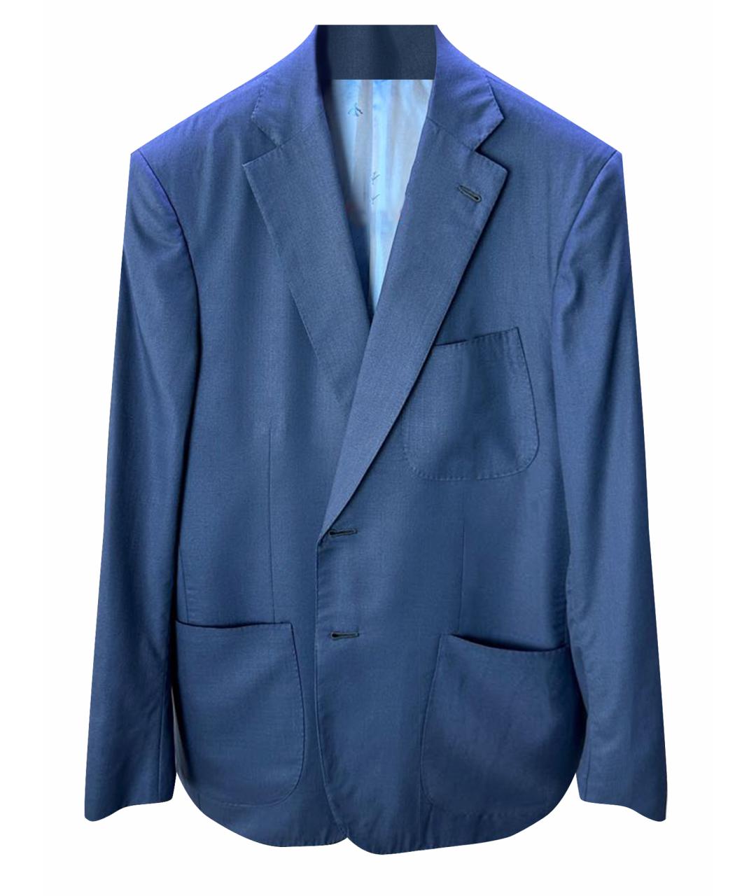 ISAIA Темно-синий шерстяной пиджак, фото 1