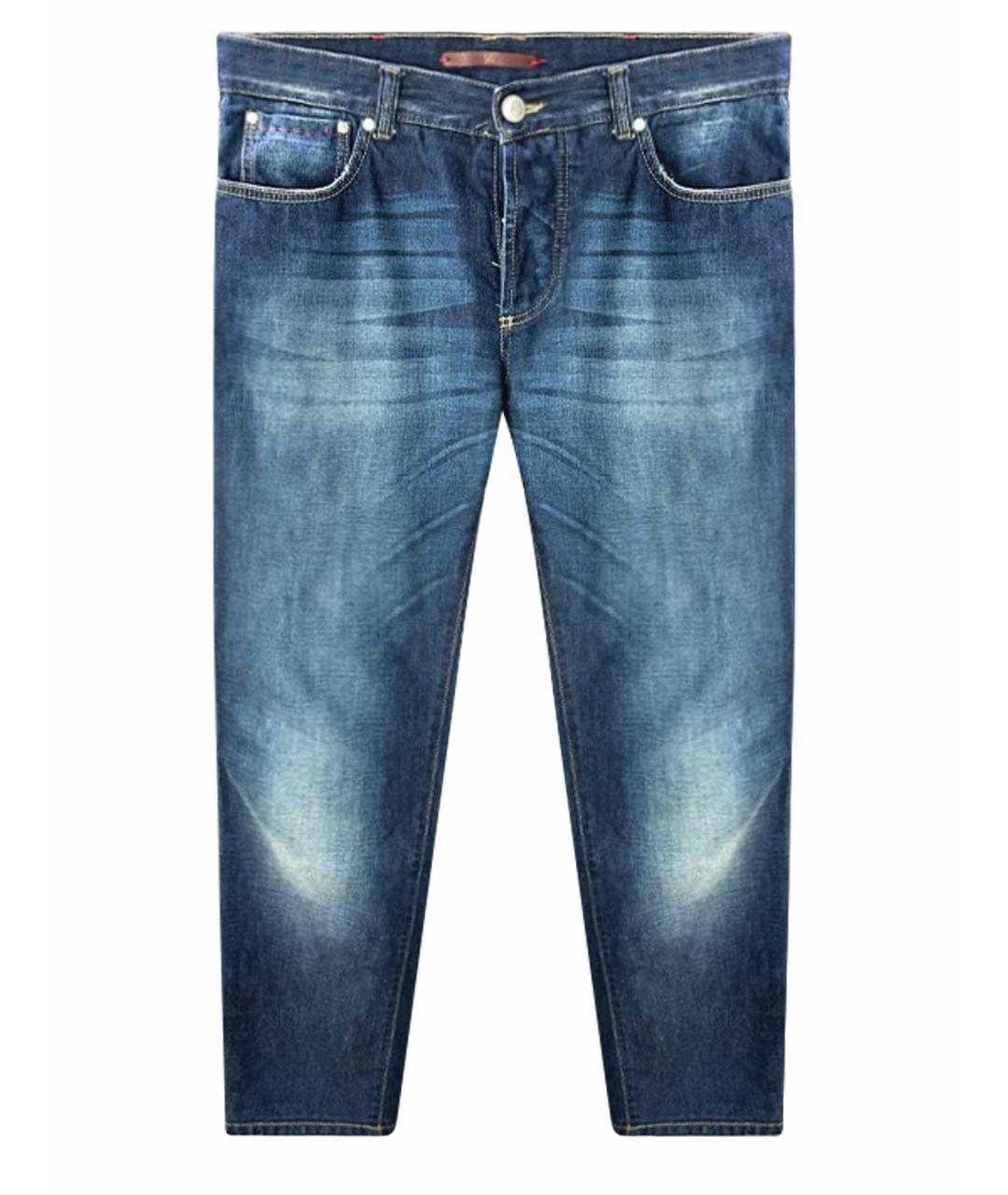 ISAIA Синие хлопковые джинсы скинни, фото 1