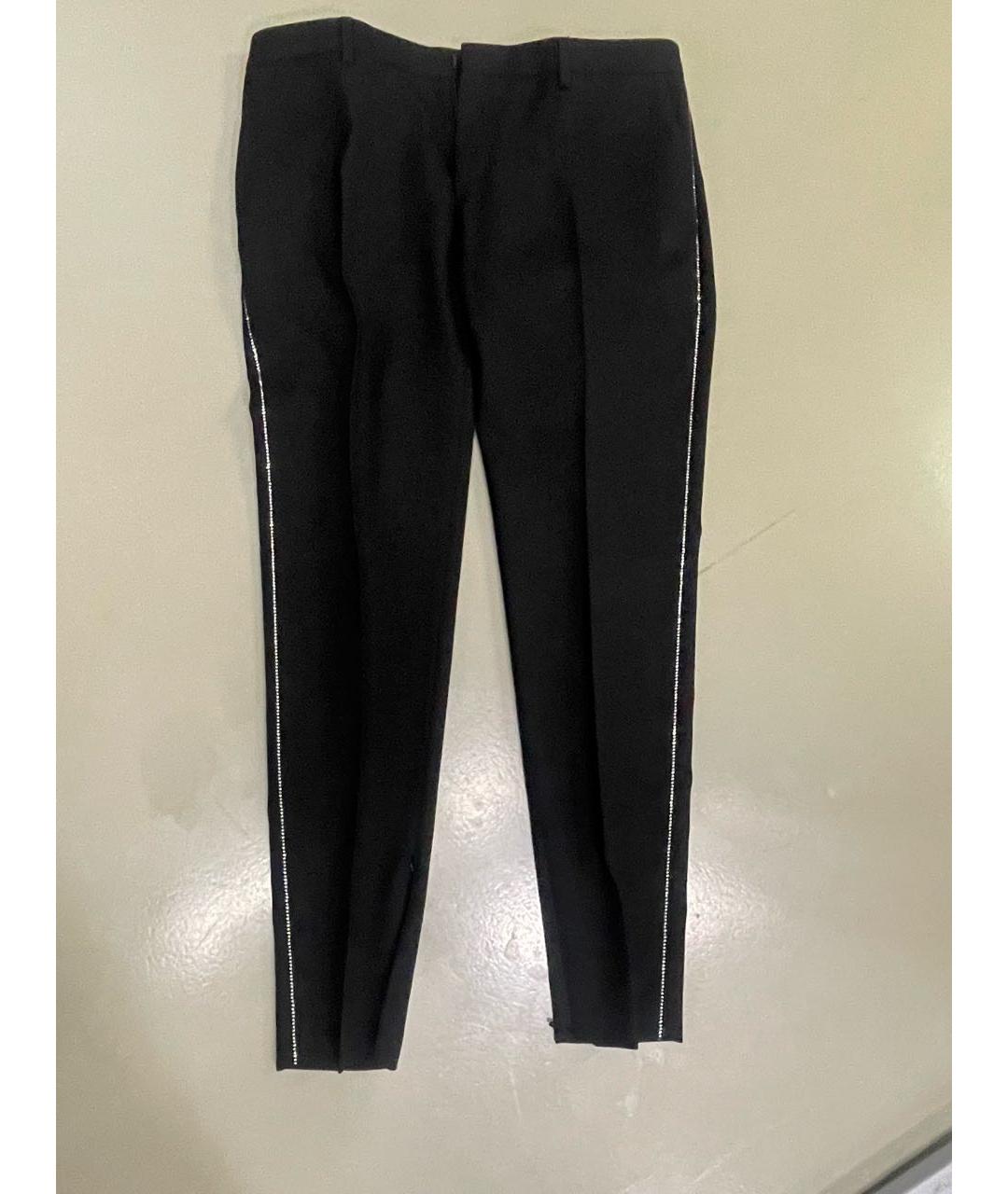 SAINT LAURENT Черные шерстяные прямые брюки, фото 9