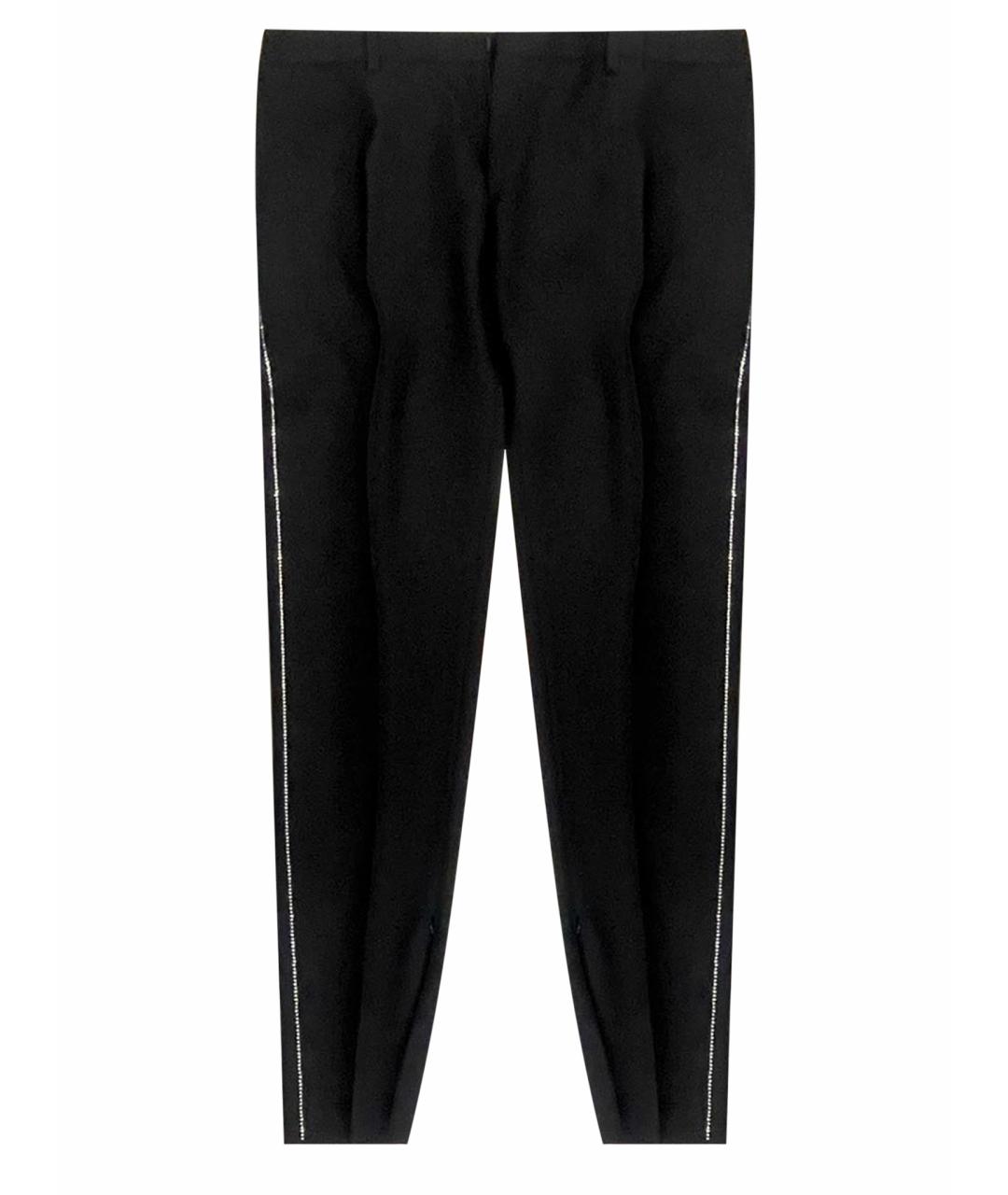 SAINT LAURENT Черные шерстяные прямые брюки, фото 1