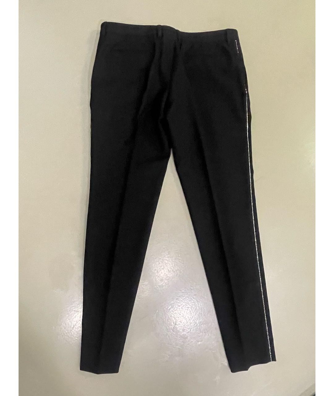 SAINT LAURENT Черные шерстяные прямые брюки, фото 3