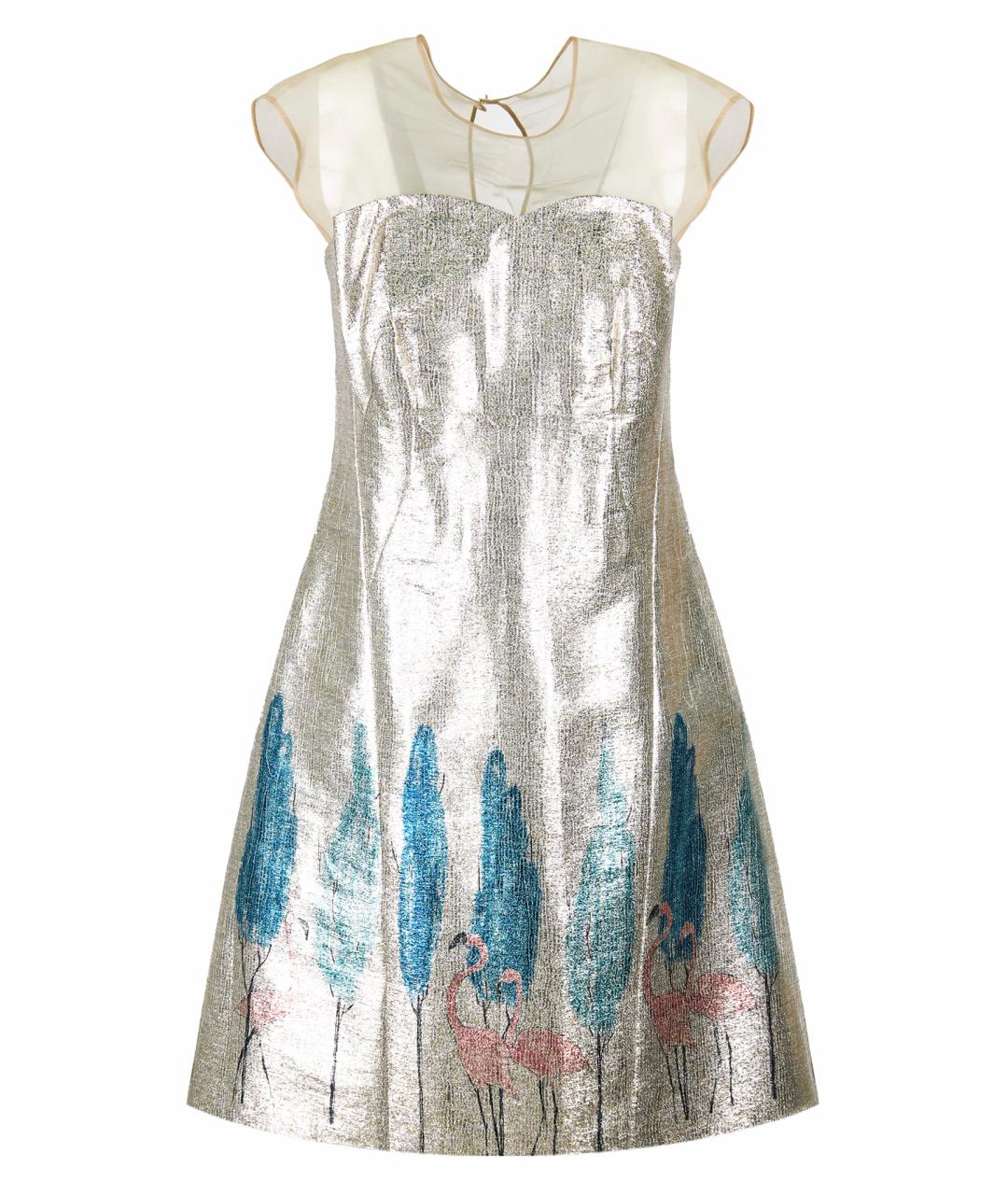 VIKA GAZINSKAYA Серебряное полиэстеровое вечернее платье, фото 1