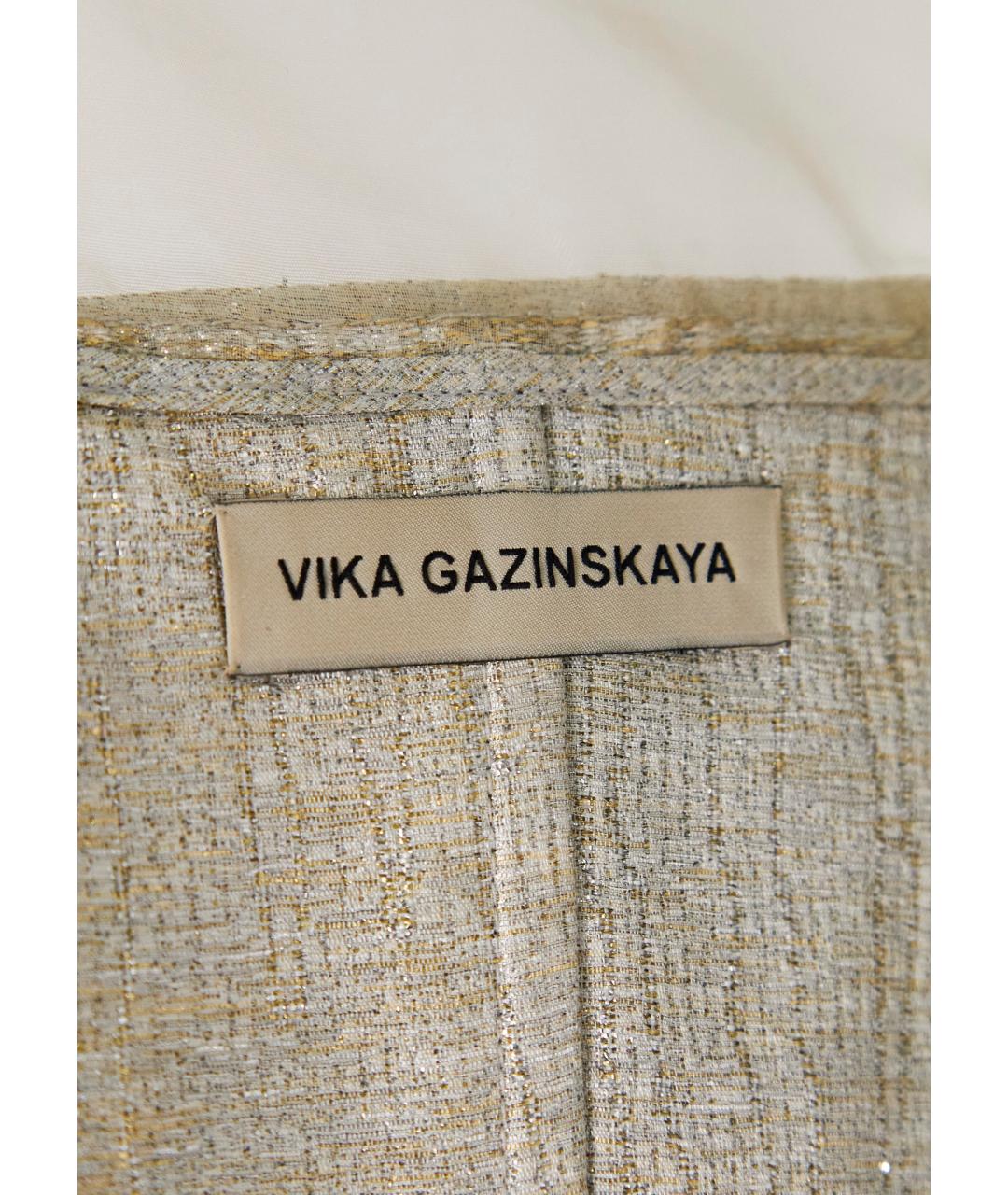 VIKA GAZINSKAYA Серебряное полиэстеровое вечернее платье, фото 3