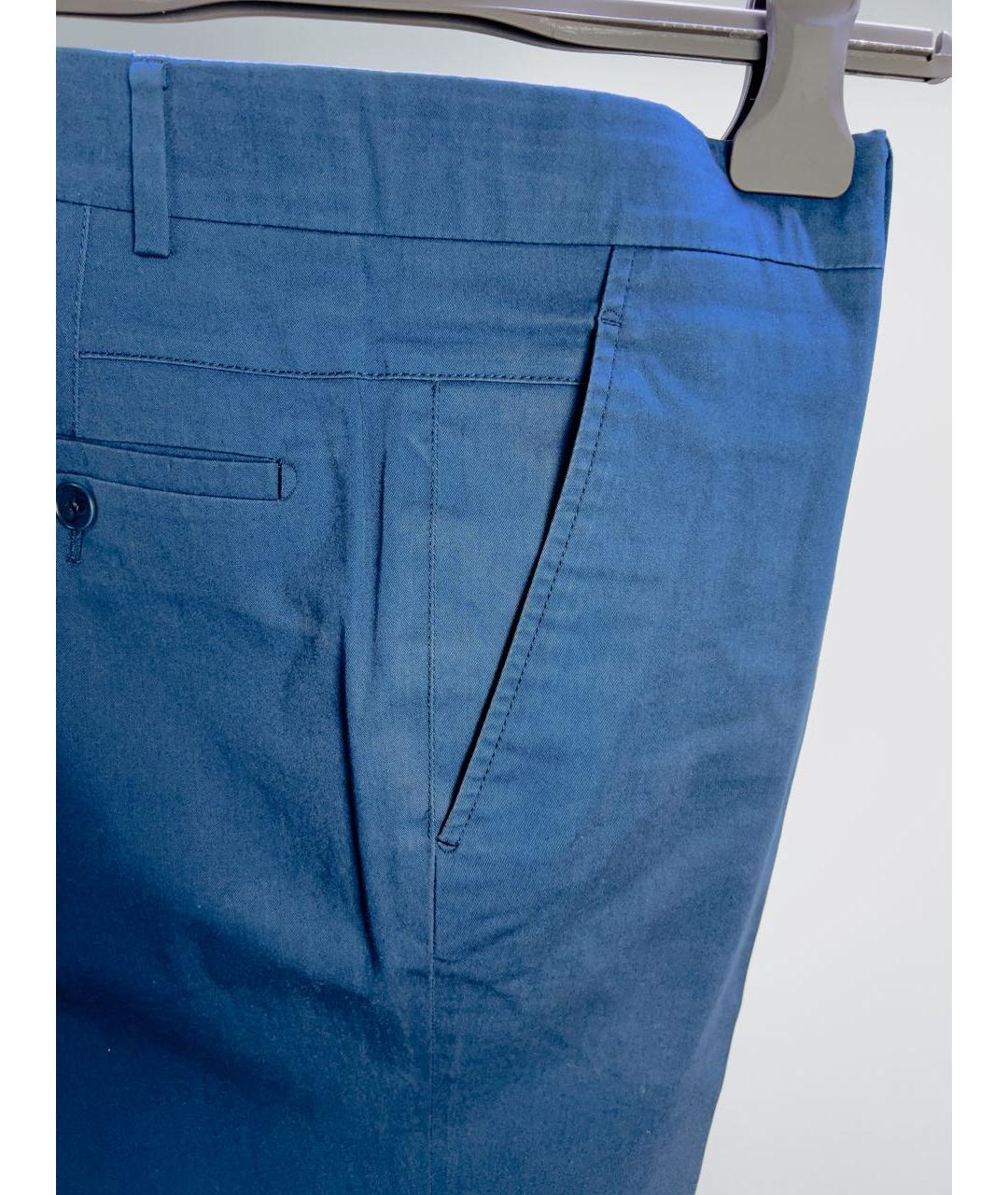 HERMES Темно-синие хлопковые брюки чинос, фото 4