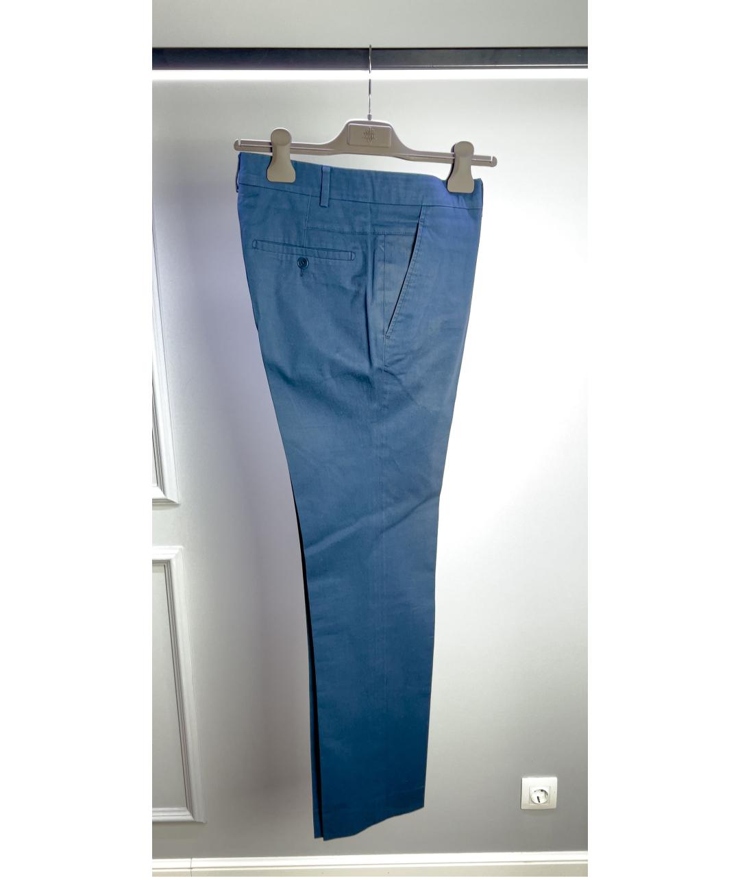 HERMES Темно-синие хлопковые брюки чинос, фото 3
