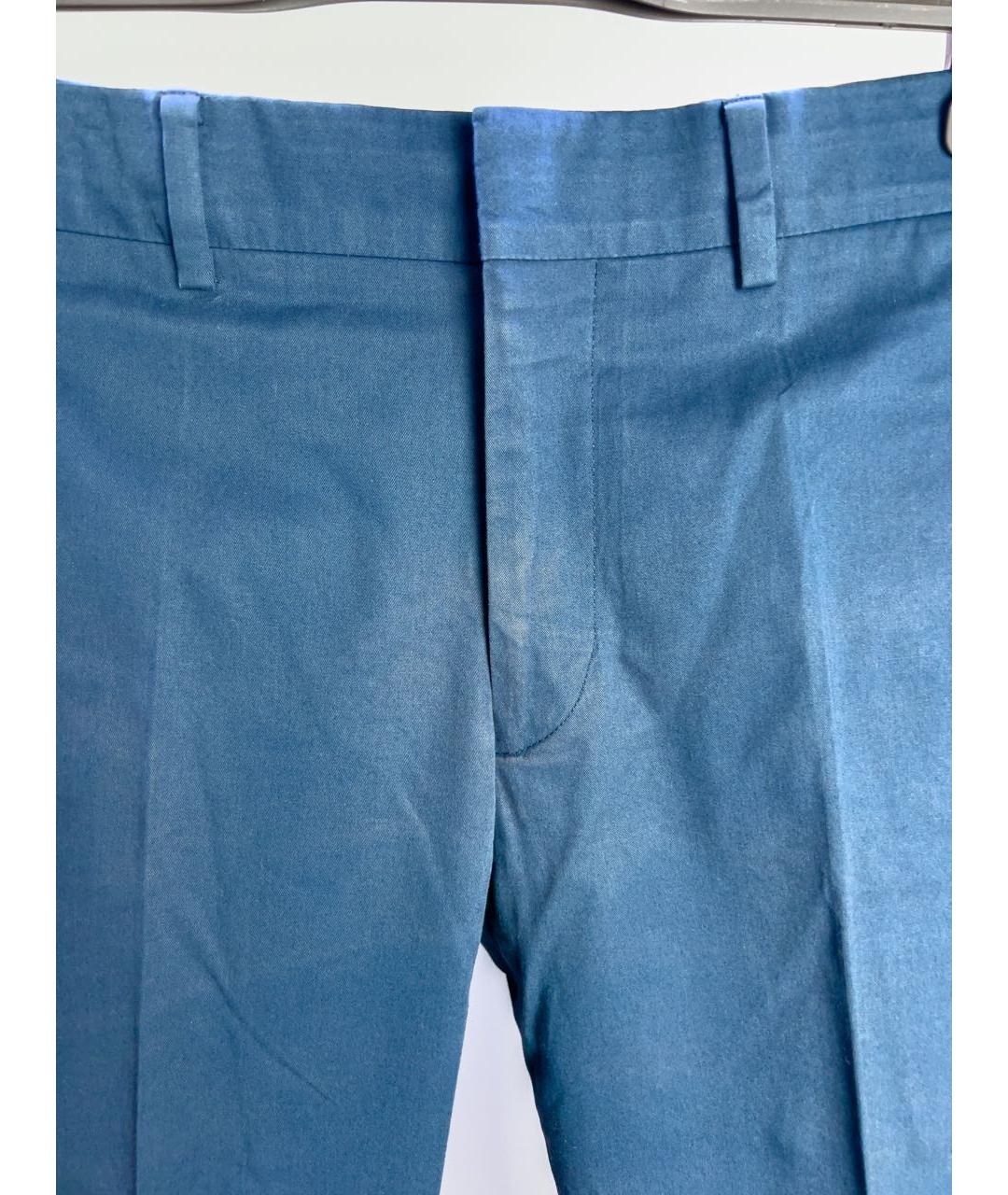 HERMES Темно-синие хлопковые брюки чинос, фото 2