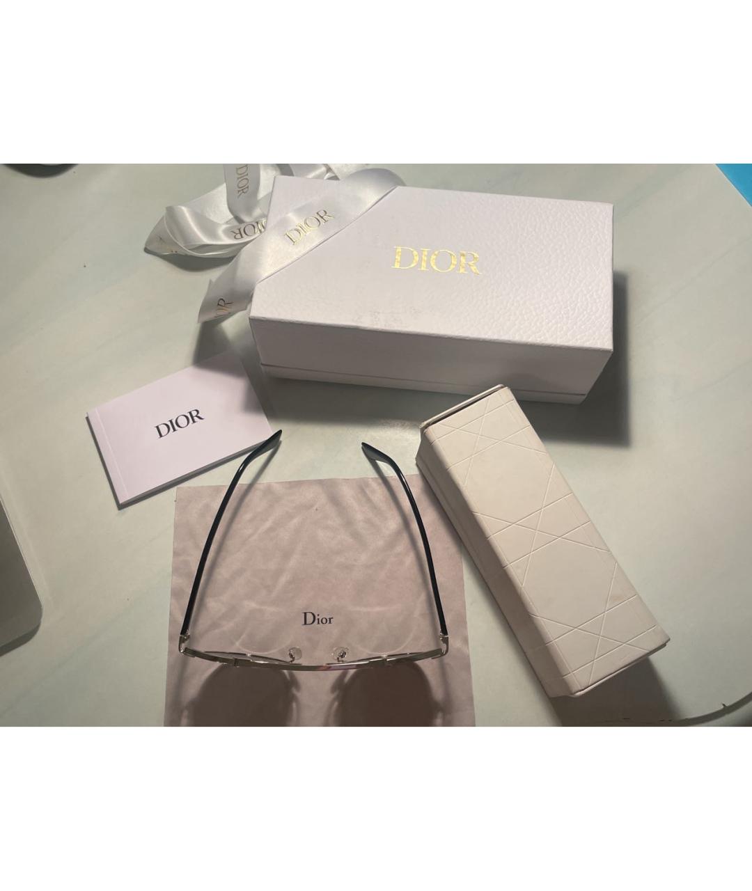 CHRISTIAN DIOR Серебряные пластиковые солнцезащитные очки, фото 7
