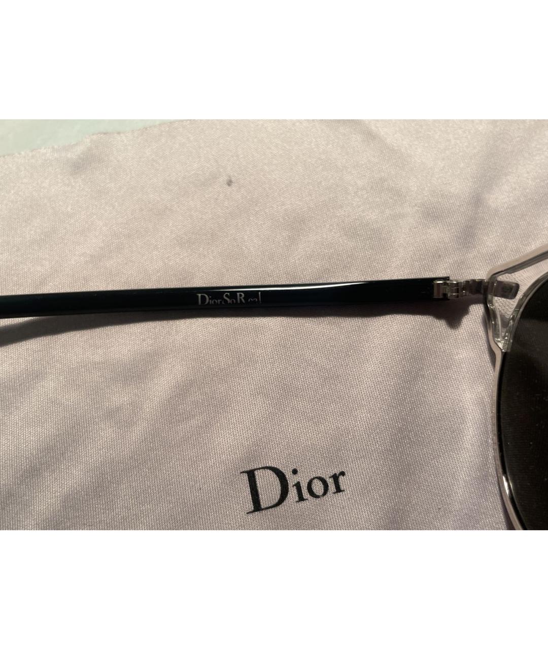 CHRISTIAN DIOR Серебряные пластиковые солнцезащитные очки, фото 5