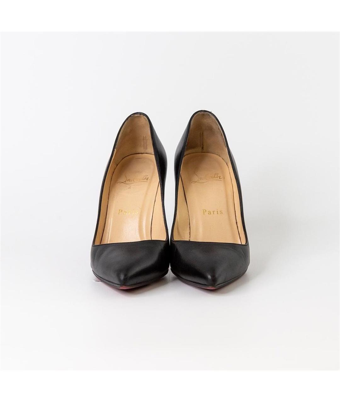 CHRISTIAN LOUBOUTIN Черные кожаные туфли, фото 2