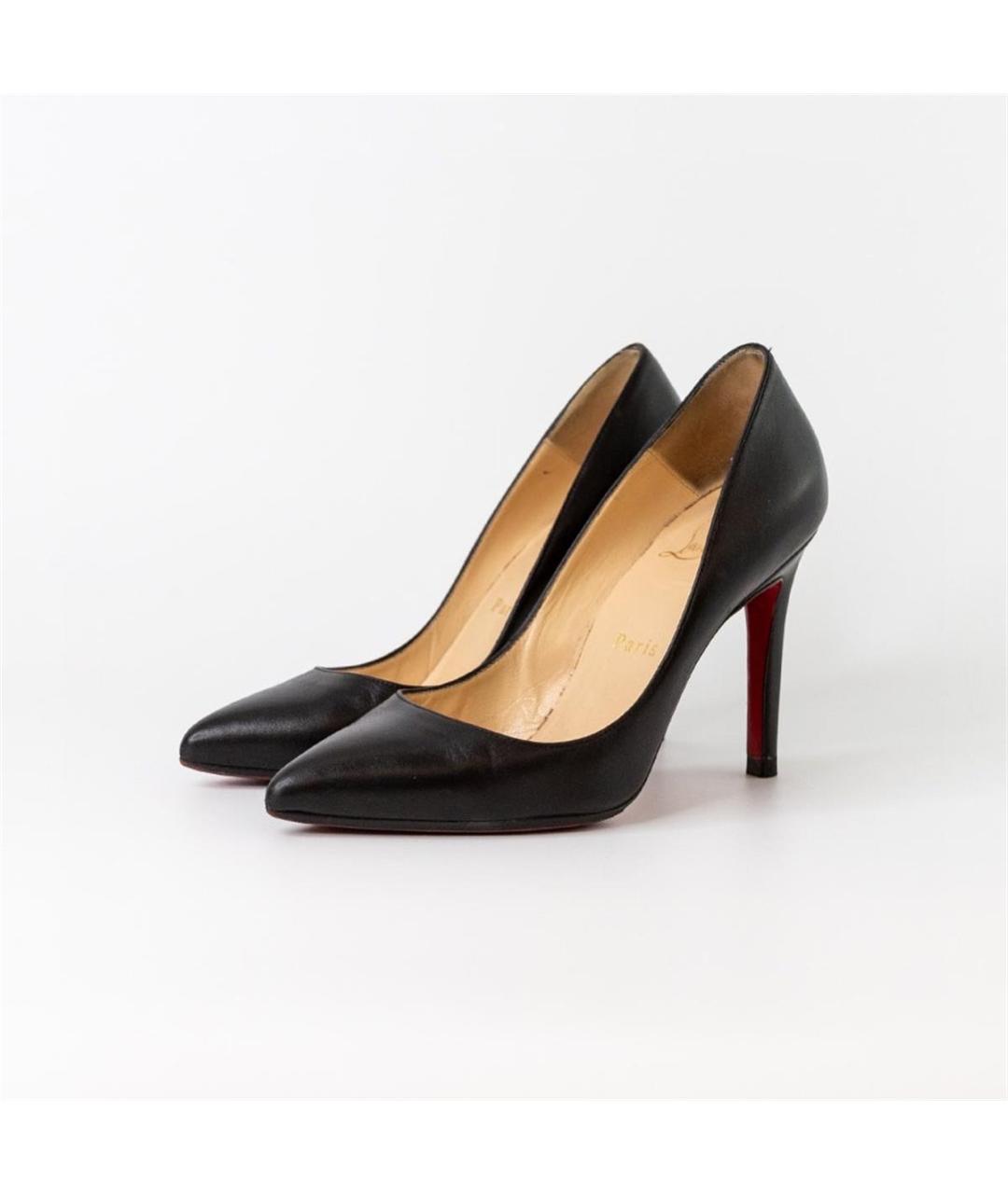 CHRISTIAN LOUBOUTIN Черные кожаные туфли, фото 4