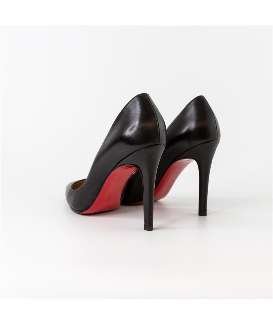 CHRISTIAN LOUBOUTIN Черные кожаные туфли, фото 3