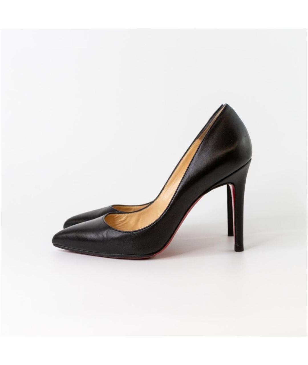 CHRISTIAN LOUBOUTIN Черные кожаные туфли, фото 5