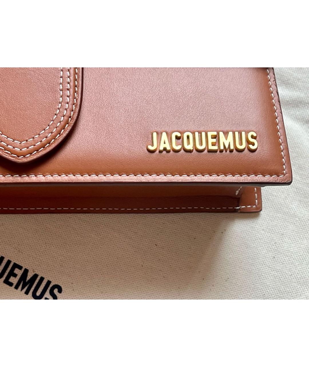 JACQUEMUS Коричневая кожаная сумка через плечо, фото 6