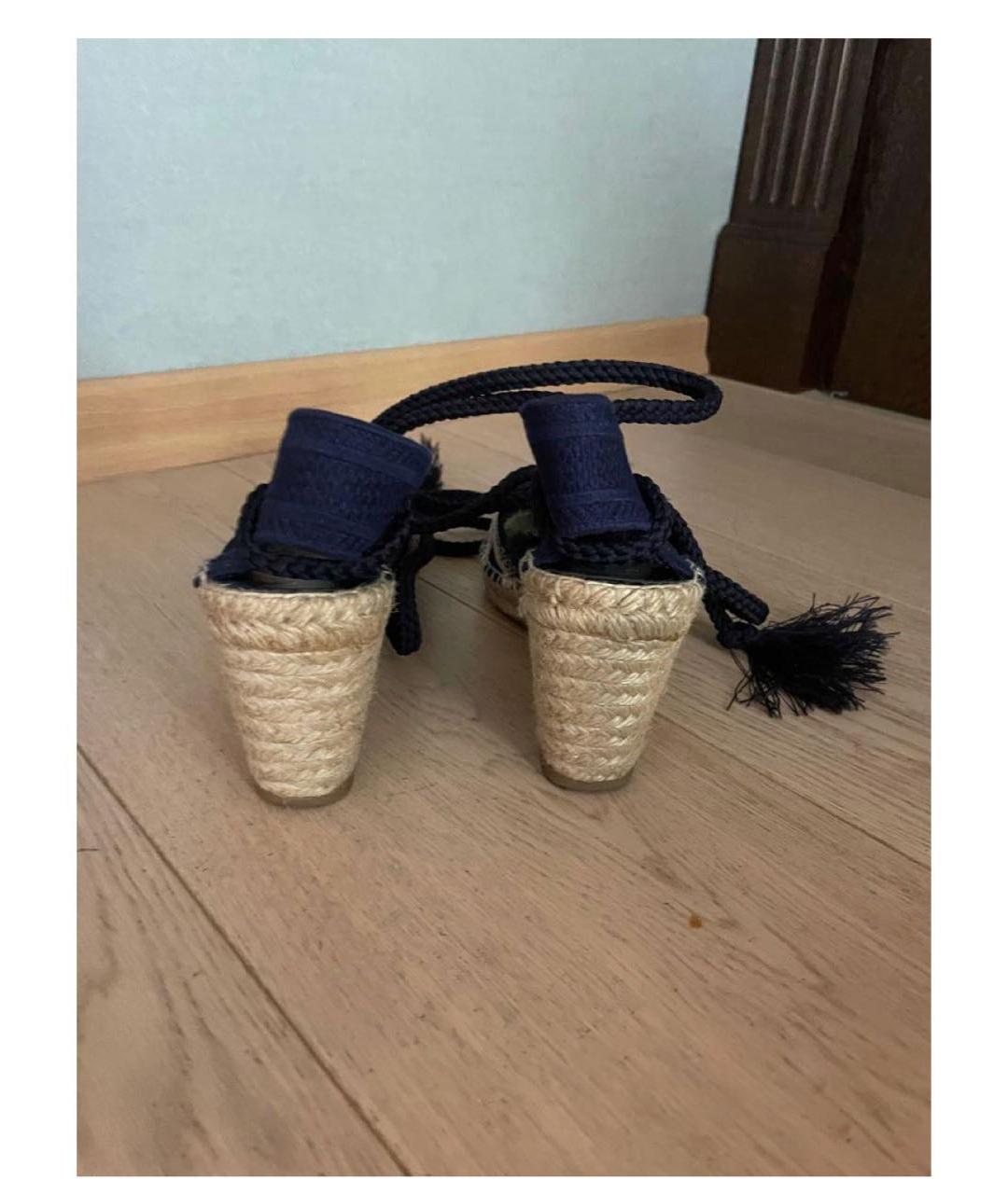 CHRISTIAN DIOR Темно-синие босоножки, фото 3
