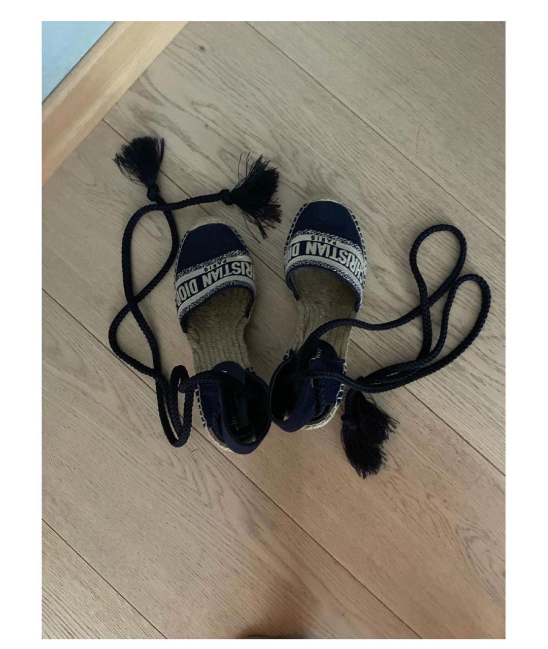 CHRISTIAN DIOR Темно-синие босоножки, фото 4