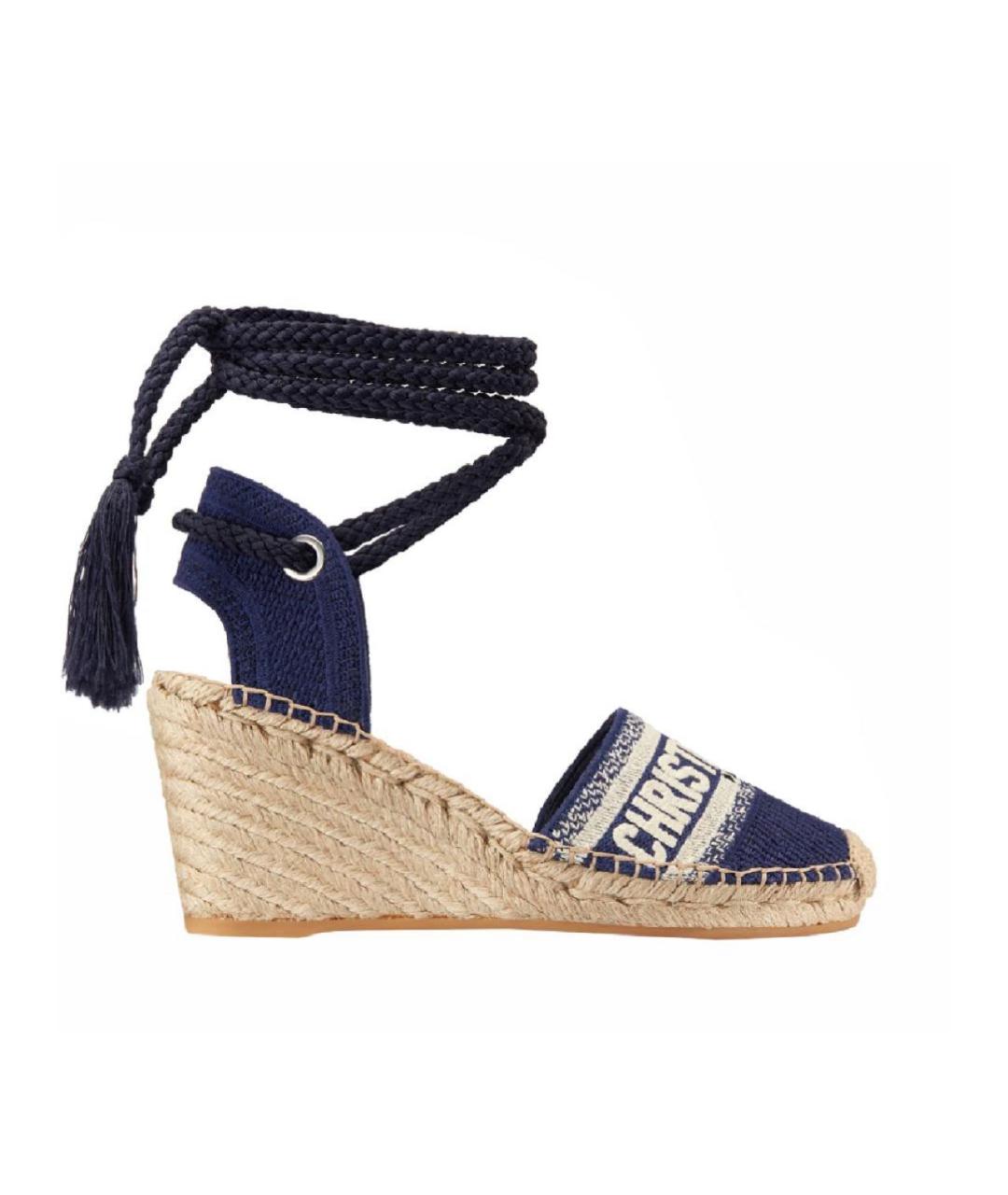 CHRISTIAN DIOR Темно-синие босоножки, фото 1