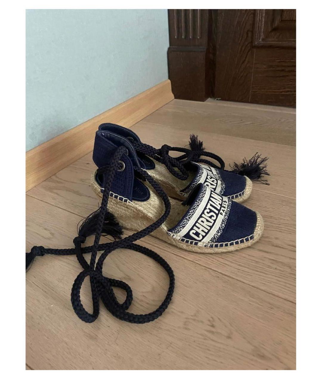 CHRISTIAN DIOR Темно-синие босоножки, фото 2