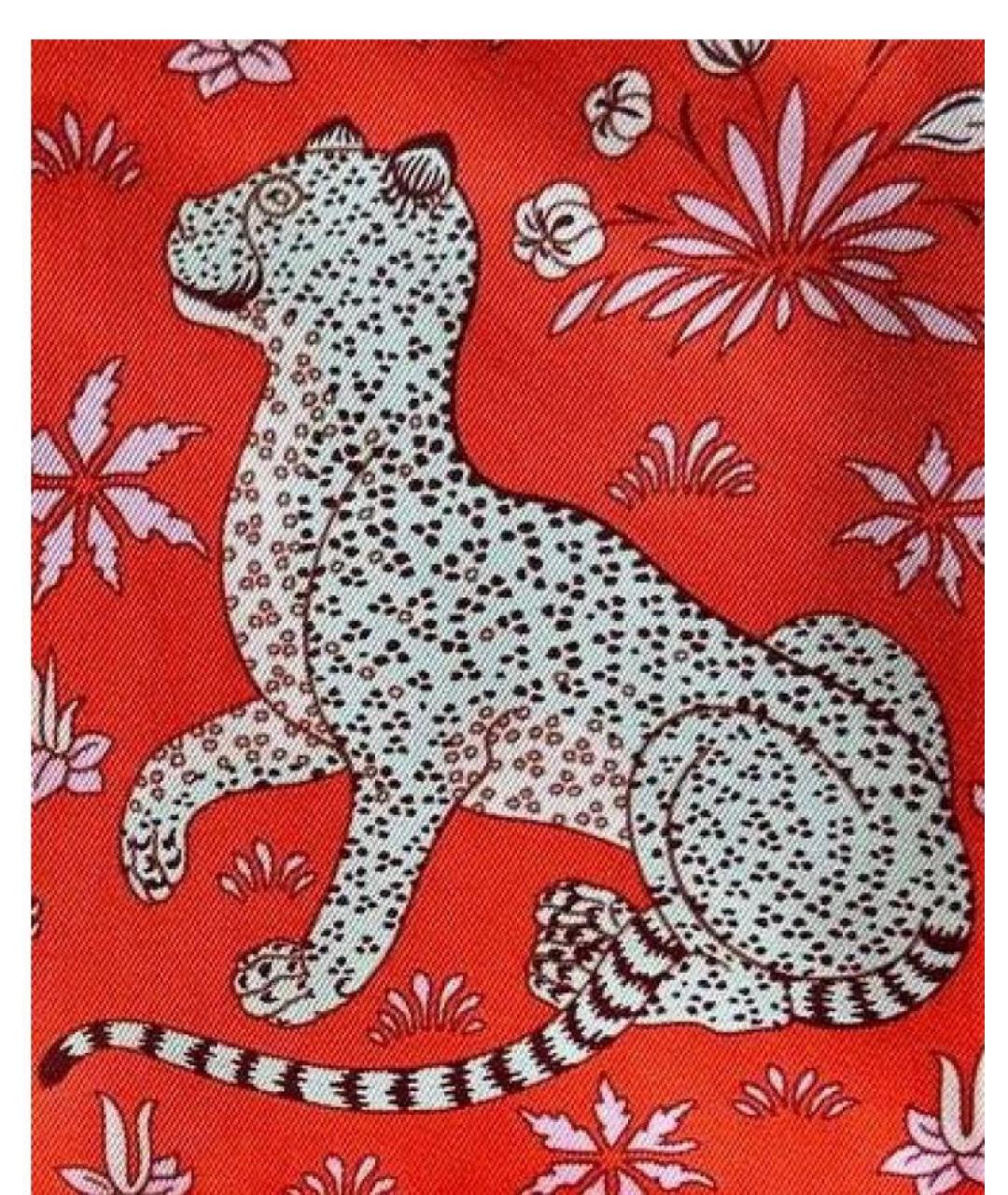 HERMES Красная шелковая косметичка, фото 3