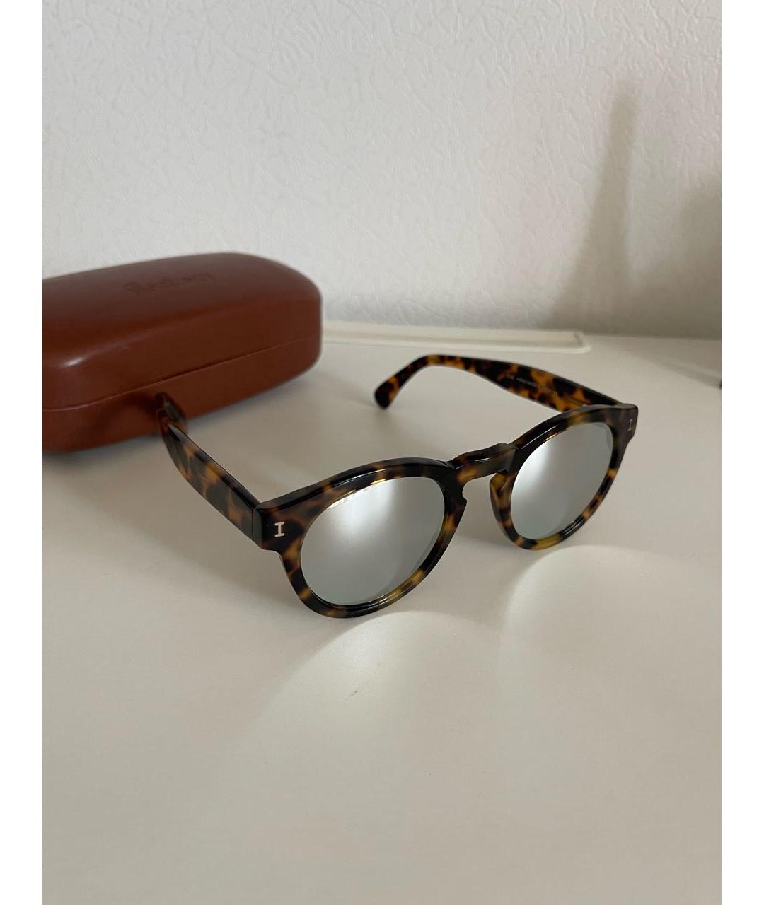 ILLESTEVA Коричневые пластиковые солнцезащитные очки, фото 7