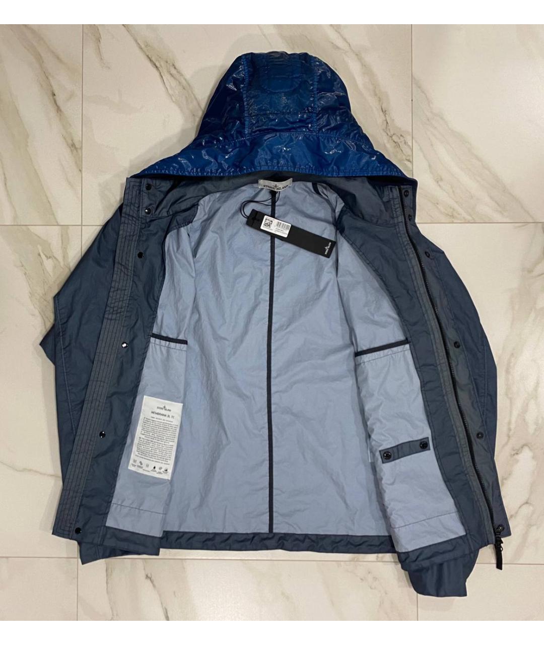 STONE ISLAND Темно-синяя полиэстеровая куртка, фото 4