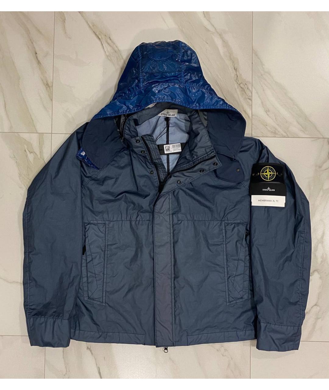 STONE ISLAND Темно-синяя полиэстеровая куртка, фото 5