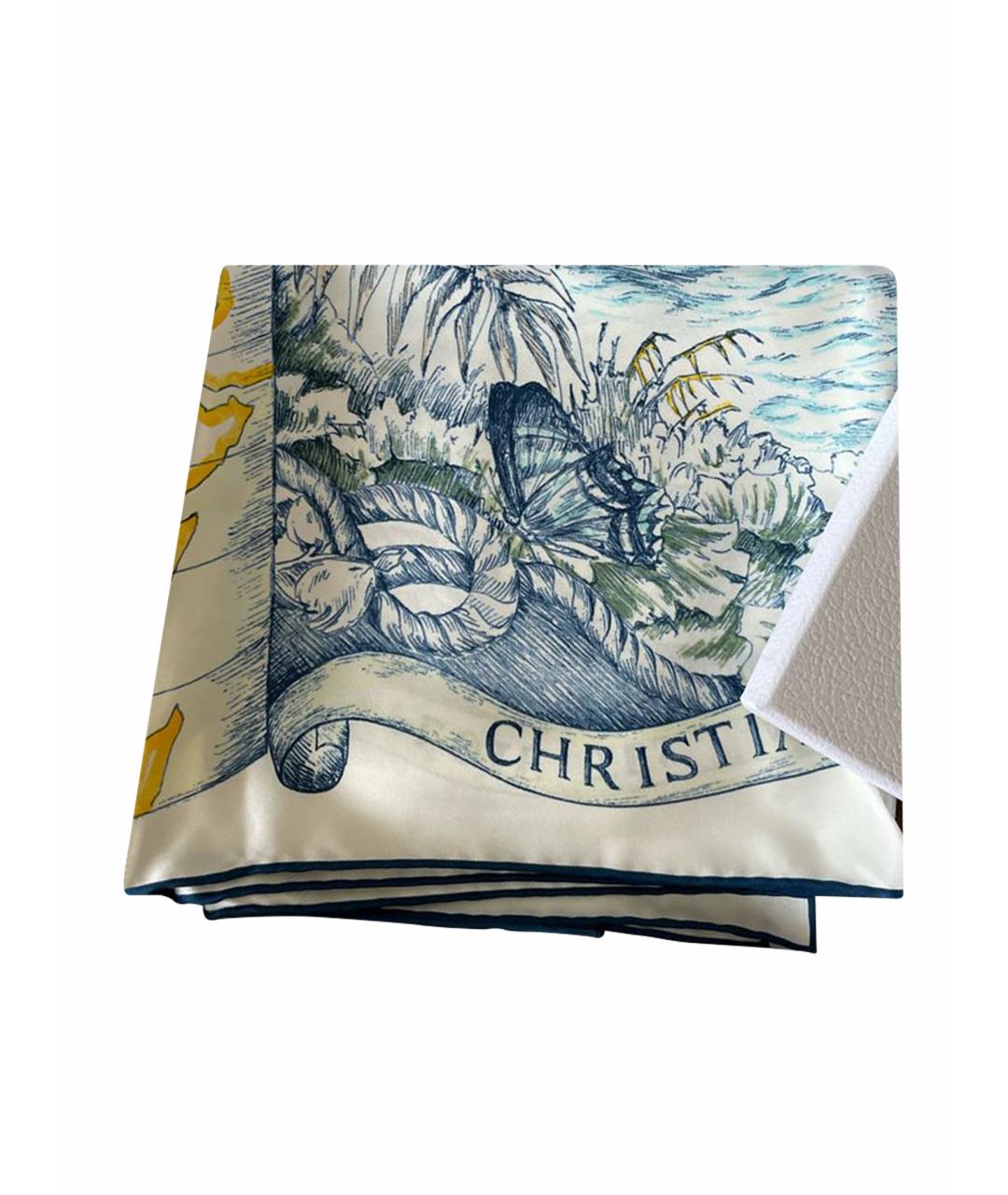 CHRISTIAN DIOR PRE-OWNED Голубой шелковый платок, фото 3