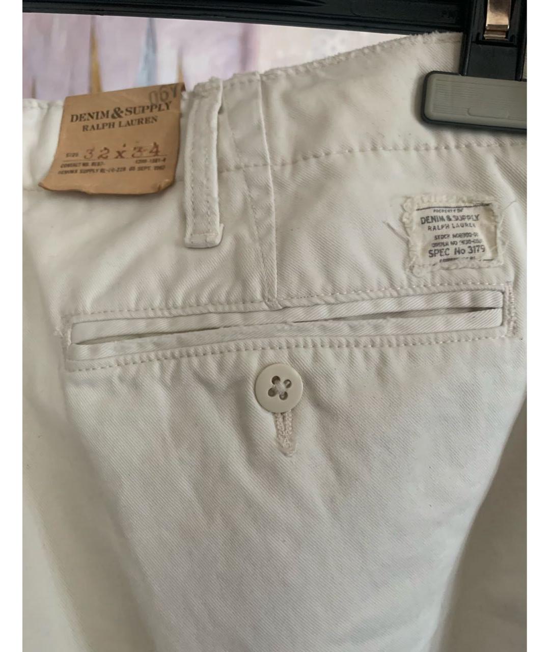 RALPH LAUREN DENIM & SUPPLY Белые хлопковые прямые джинсы, фото 3