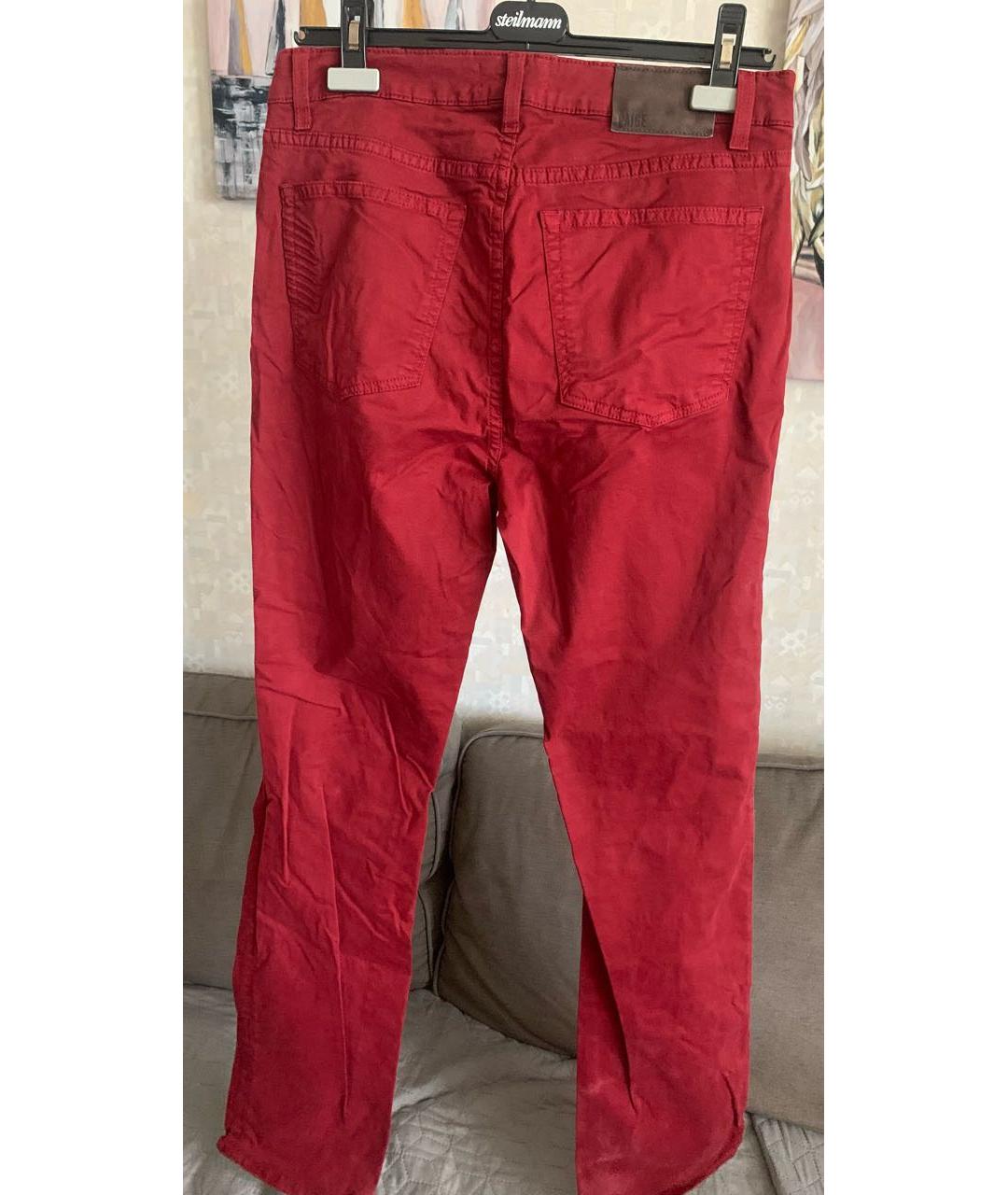 PAIGE Бордовые хлопковые прямые джинсы, фото 2