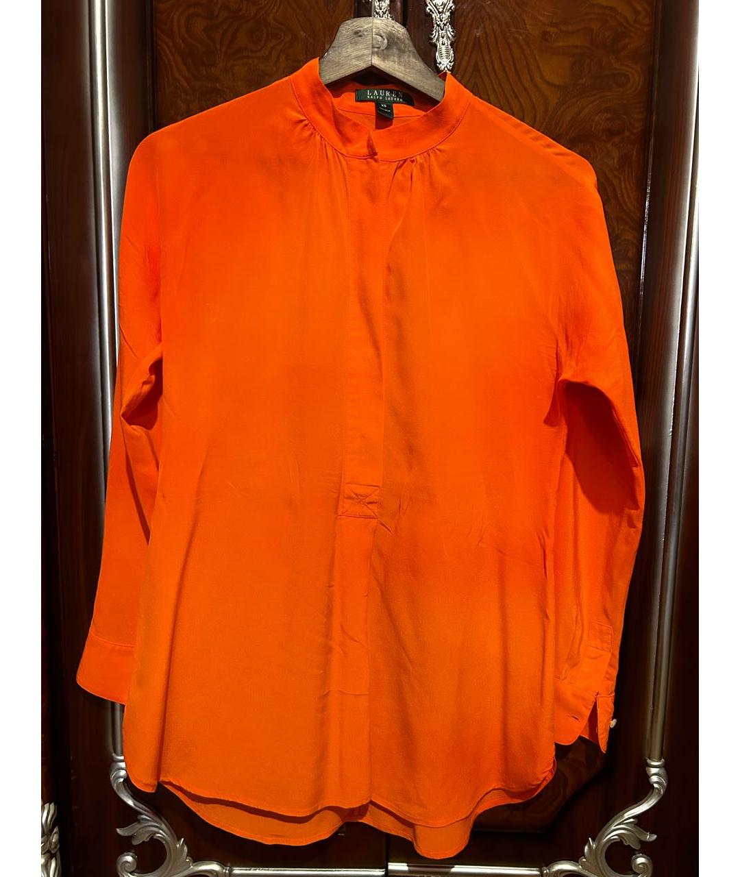 RALPH LAUREN COLLECTION Оранжевая шелковая блузы, фото 6