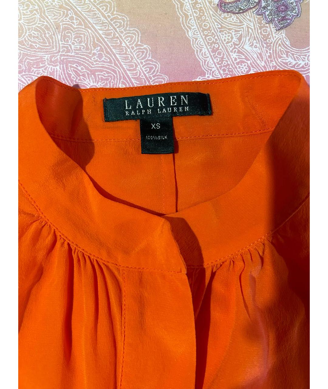 RALPH LAUREN COLLECTION Оранжевая шелковая блузы, фото 3