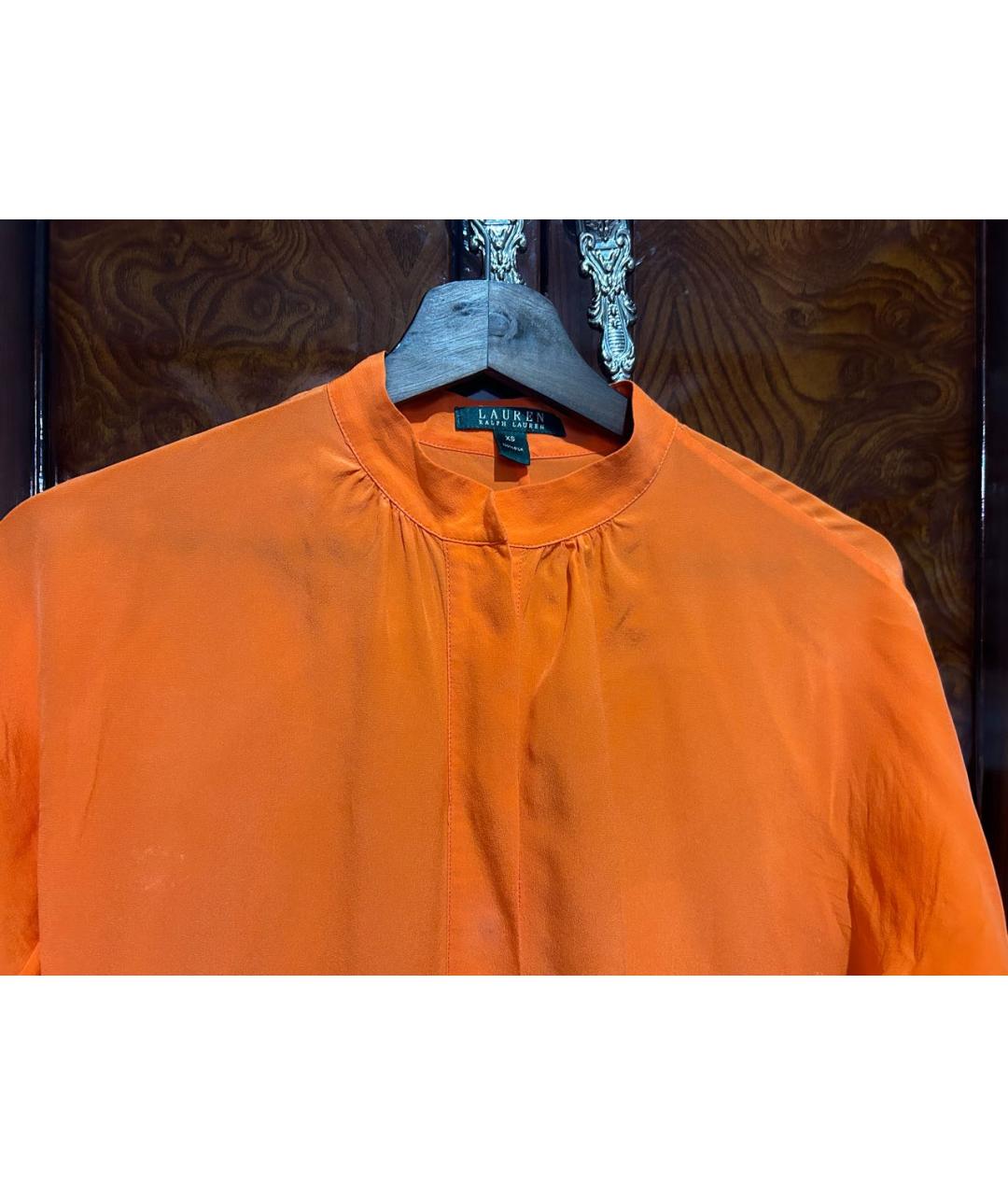 RALPH LAUREN COLLECTION Оранжевая шелковая блузы, фото 5