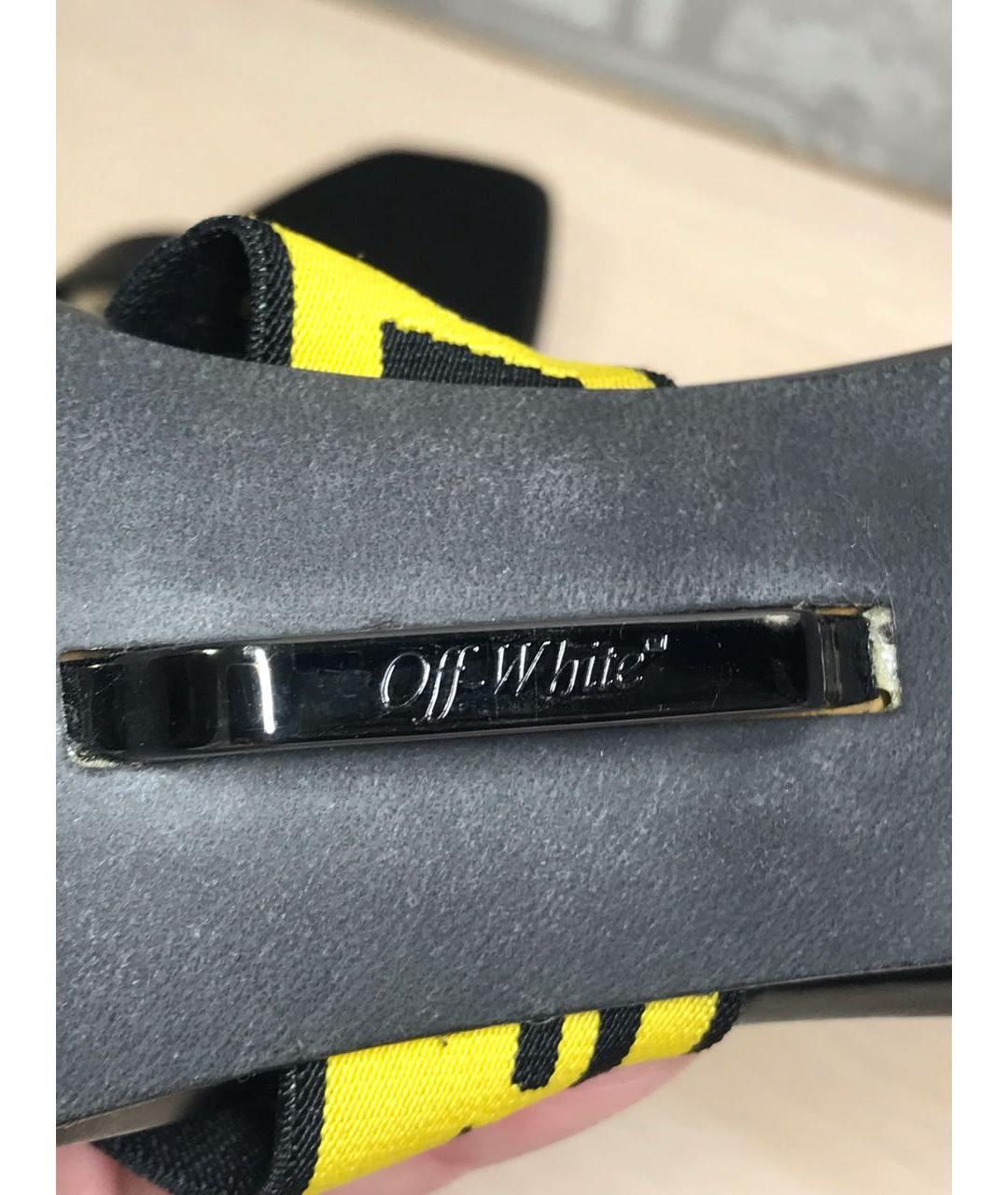 OFF-WHITE Черные кожаные босоножки, фото 6