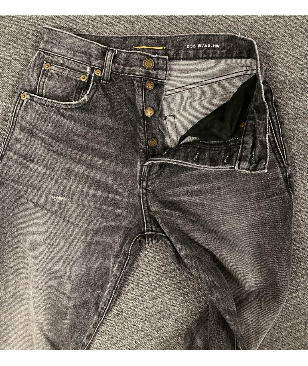 SAINT LAURENT Серые прямые джинсы, фото 3